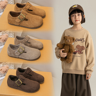儿童勃肯鞋2025秋冬季新款博肯休闲宝宝鞋子女童二棉男童皮鞋童鞋