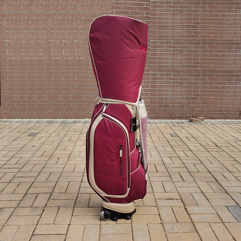 韩国高尔夫球衣物包轻便干湿分离放鞋带轮拉杆箱女士红色短途旅行
