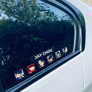 周杰伦头像专辑歌迷车贴电动汽车天窗后窗玻璃遮划痕Jay音乐贴纸