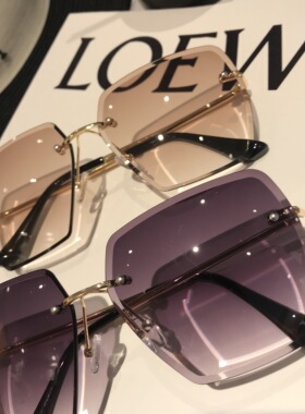 2019新款 无边框 气质白美富防紫外线渐变时尚太阳镜