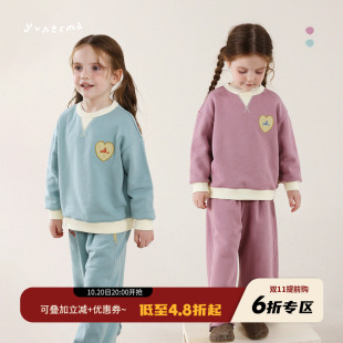上衣儿童卫裤 宝宝韩系简约套头卫衣运动裤 新款 允儿妈女童秋季 套装