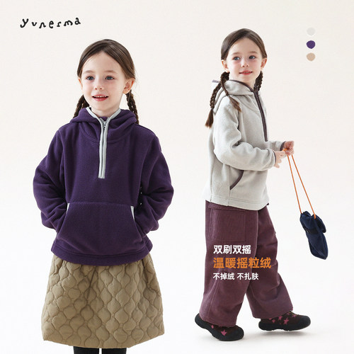 允儿妈女童冬季保暖加绒连帽外套
