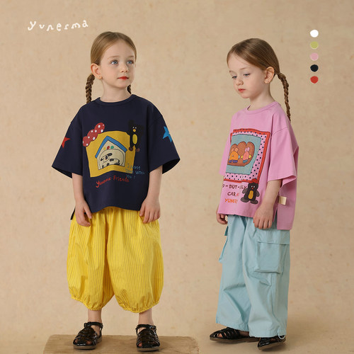 允儿妈女童可爱卡通短袖T恤