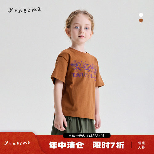 允儿妈女童日系纯棉印花短袖T恤
