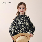 花边领衬衫 宝宝新款 儿童气质上衣潮 小众碎花娃娃衫 允儿妈女童春季