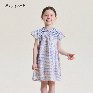 允儿妈女童夏季小众格子碎花连衣裙儿童2026新款公主裙气质裙子潮