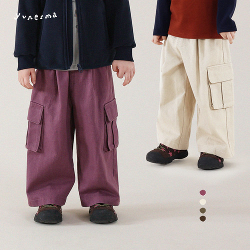 允儿妈女童加厚磨毛休闲工装裤