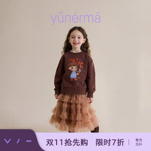 允儿妈女童秋季纯棉卡通圆领卫衣儿童时尚套头衫宝宝春秋洋气上衣