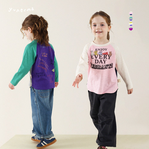 允儿妈女童日系插肩袖长袖T恤