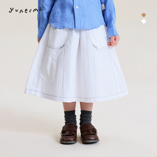 允儿妈女童春季新款简约工装半身裙儿童2026气质休闲半裙宝宝裙子