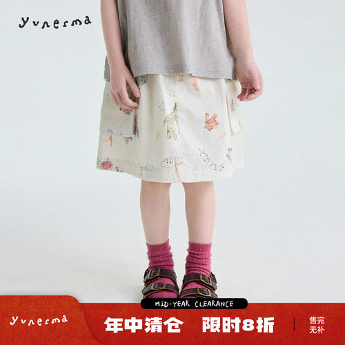 允儿妈女童夏季满印卡通印花短裙