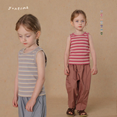 允儿妈女童2025夏季 百搭坑条背心宝宝夏天洋气吊带儿童上衣潮 新款