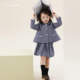 半裙 宝宝洋气上衣儿童时尚 允儿妈女童法式 小众格子外套半身裙套装