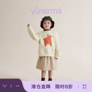 允儿妈女童冬季新款卡通印花磨毛卫衣儿童加厚上衣宝宝时尚套头衫