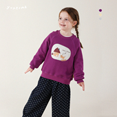 上衣儿童套头衫 宝宝秋冬韩系贴布印花圆领卫衣允儿妈女童春季 新款