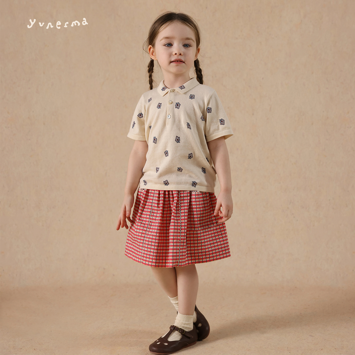 允儿妈长绒棉polo针织短袖T恤