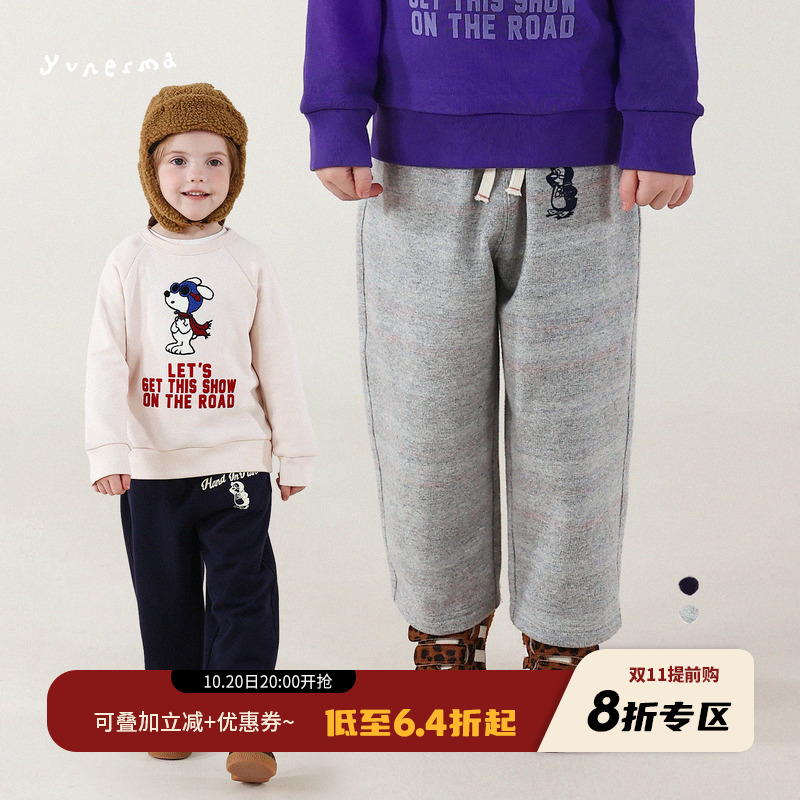 允儿妈女童日系企鹅休闲运动长裤