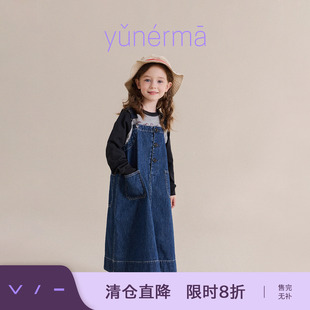 女童秋季日系小众背带裙允儿妈新款纯棉连衣裙宝宝春秋百搭牛仔裙