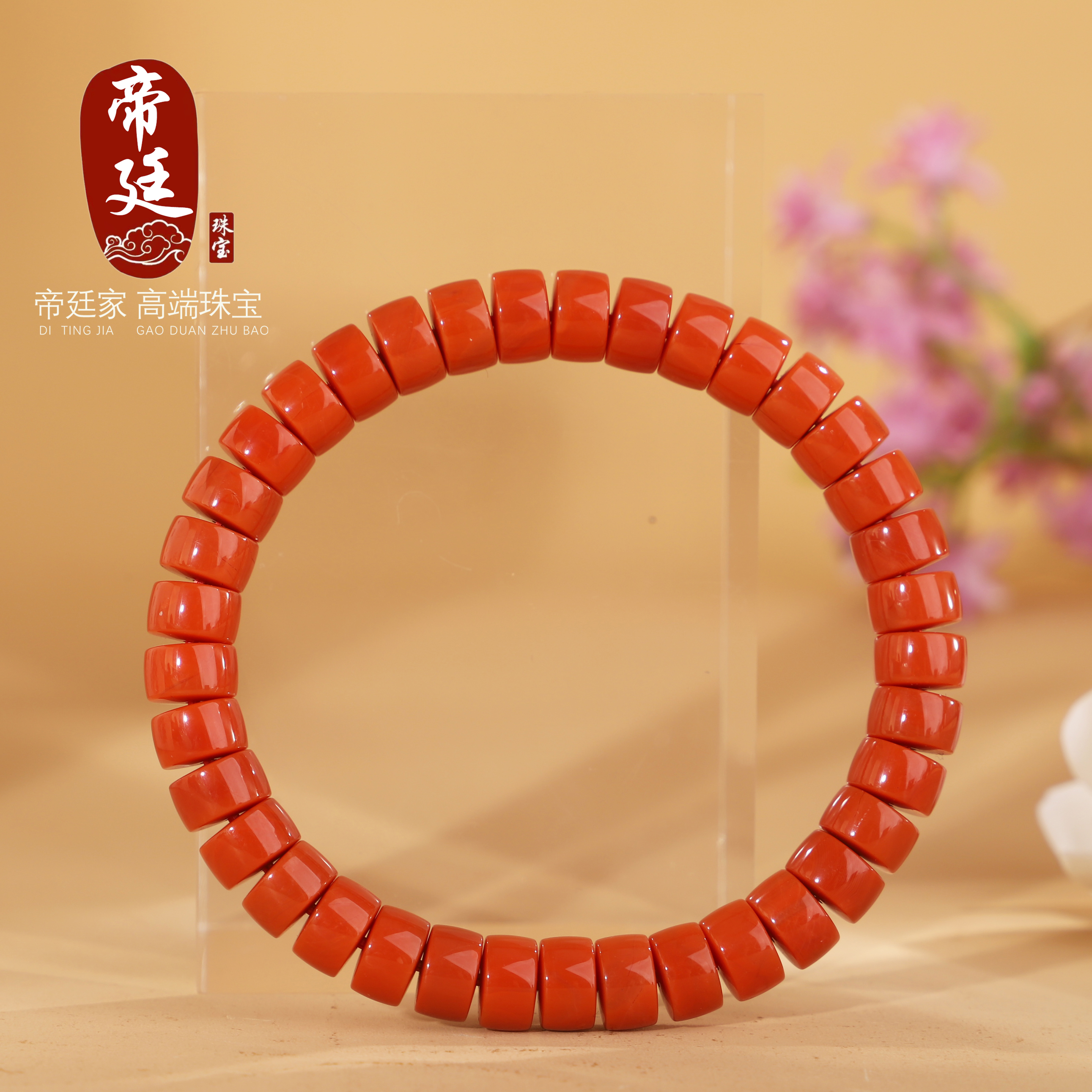瓦西南红直切直珠手串手链珠串
