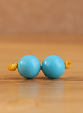 帝廷！正品高货美国松石美松睡美人蓝料高瓷蓝圆珠对珠404号5.5mm