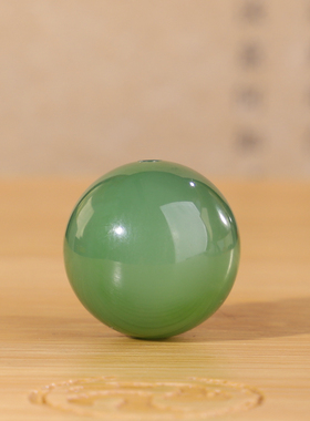 俄料碧玉圆珠散珠单颗珠子果绿色
