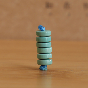 帝廷家!正品湖北绿松高瓷蓝绿色直切隔片隔珠干净275号5.6mm*6颗