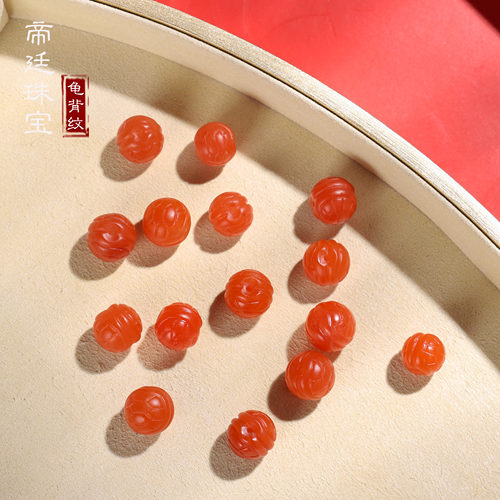 帝廷家然保山南红龟背纹珠