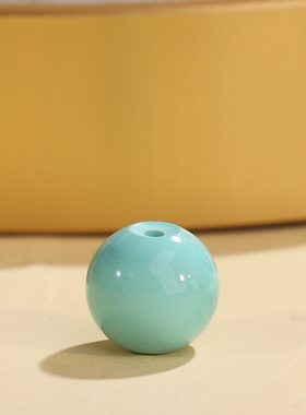 帝廷！正品湖北绿松石圆珠高瓷果冻料天空蓝精修孔道9.3mmGA1002