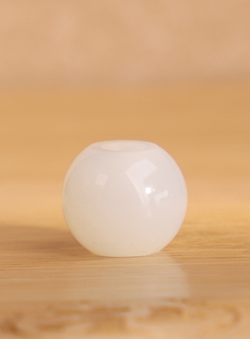 和田玉白玉隔珠切面亮光光面大孔