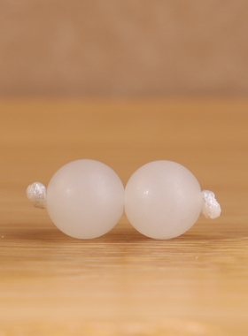 天然和田玉白玉圆珠散珠对珠哑光