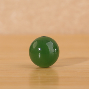 帝廷珠宝家 天然俄料碧玉圆珠单珠精品阳绿色散珠492号9.5mm 正品
