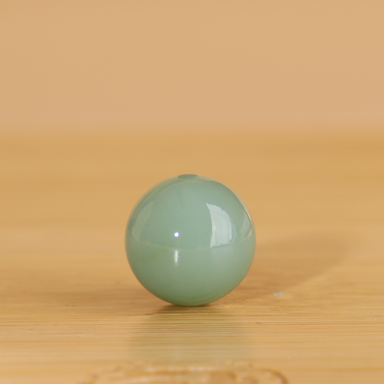 天然俄料和田玉碧玉粉青圆珠12mm