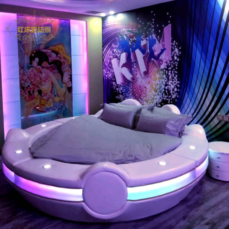 圆床水床情趣床民宿家具酒店床轻奢精品公寓电动主题宾馆床飞碟床