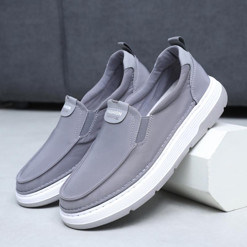 春秋老北京布鞋男单鞋一脚蹬休闲鞋男士透气减震轻便防滑软底防水