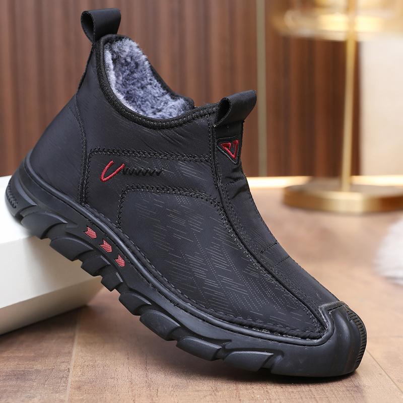 冬季休闲鞋老北京布鞋男棉鞋加绒加厚保暖休闲棉靴软底防滑爸爸鞋