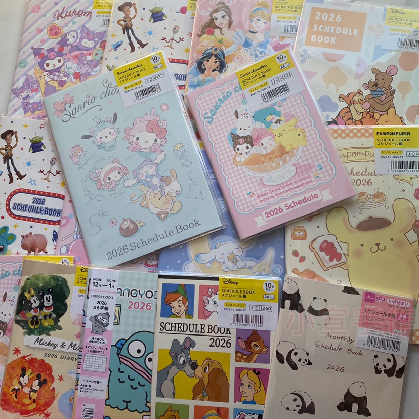 323卡通Disney三丽鸥2026年日历本手账本美乐蒂库洛米行程记事本
