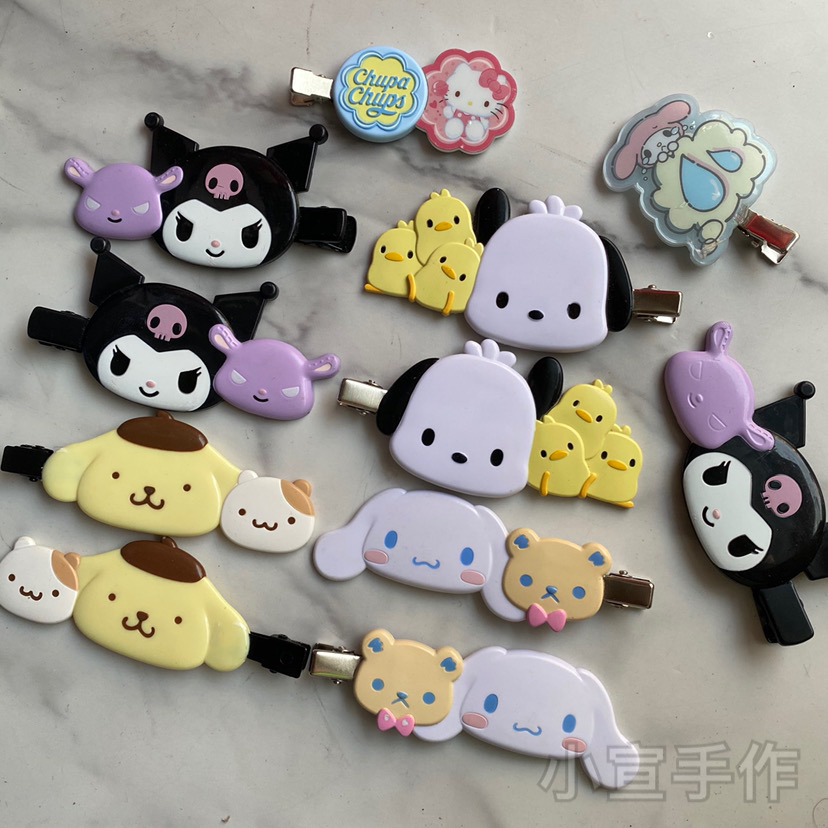 246三丽鸥sanrio库洛米美乐蒂KT卡通可爱侧边无痕刘海夹发夹发饰