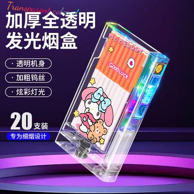 高颜值卡通新款透明打火机一体