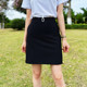 高腰加长防走光高尔夫服女西装 运动A字半身裙拉链口袋工作制服裙