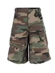 Paris Style Vintage High Street Fashion Washed Distressed Baggy Camo Cargo Shorts Men