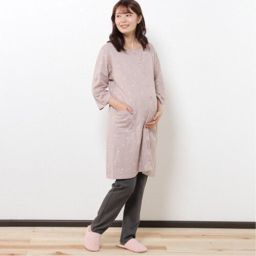 RIDAN QIANJIA 봄과 가을 순수 코튼 출산 긴 소매 홈 잠옷 산후 긴 간호 감금 의류 간호 세트