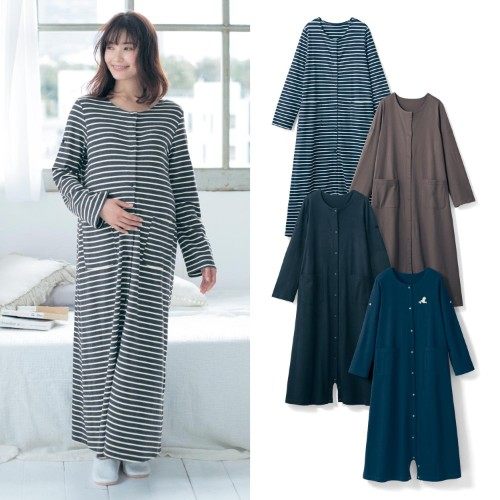 QIANYUAN 순면 출산 잠옷 산후 긴 모유 수유 TIANZHU 면 감금 옷 원피스 잠옷