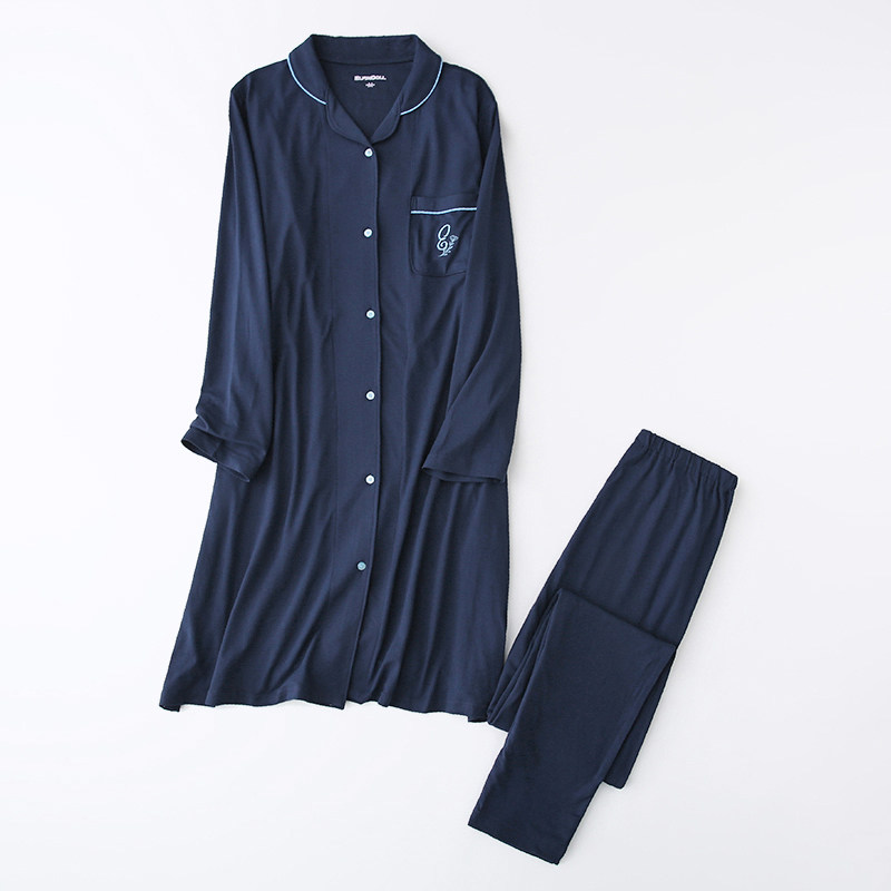매일 싱글 봄 가을 출산 간호 세트 부드럽고 편안한 긴 감금 의류 산후 수유 잠옷 세트