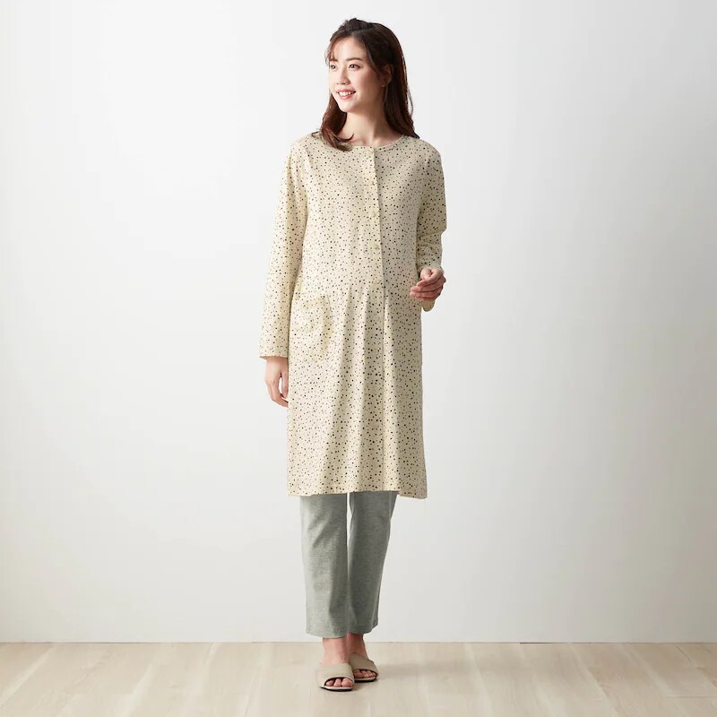 RIDAN QIANJIA 봄과 가을 순수 코튼 출산 긴 소매 홈 잠옷 산후 긴 간호 감금 의류 간호 세트