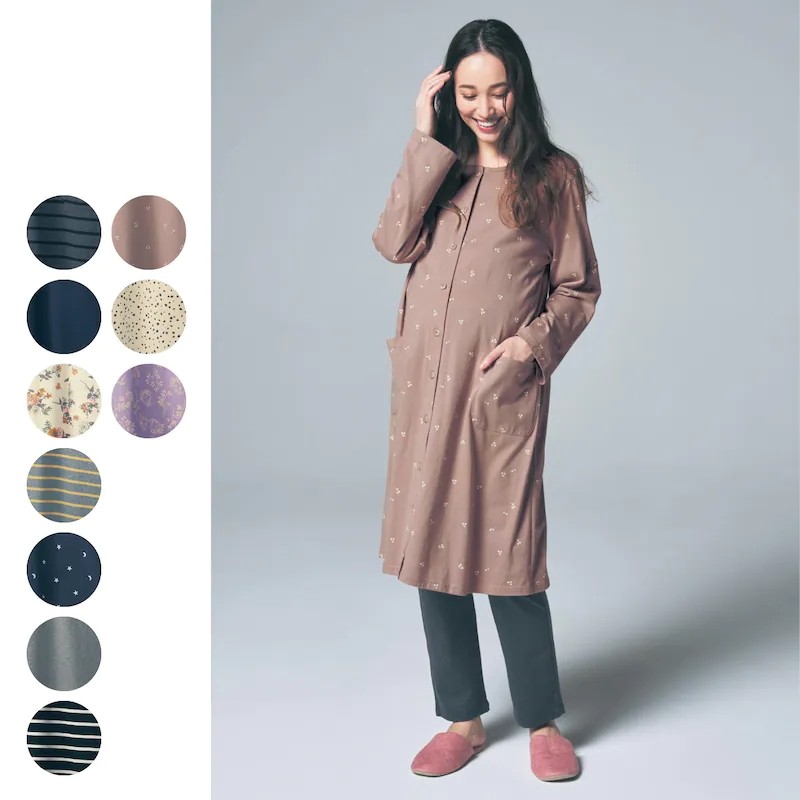 RIDAN QIANJIA 봄과 가을 순수 코튼 출산 긴 소매 홈 잠옷 산후 긴 간호 감금 의류 간호 세트