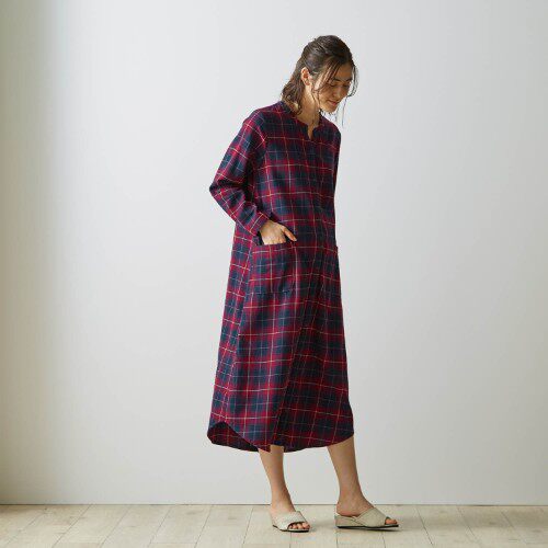 RIDAN QIANJIA 가을 겨울 출산 면화 양털 잠옷 산후 긴팔 간호 스커트 순면 간호 원피스 드레스