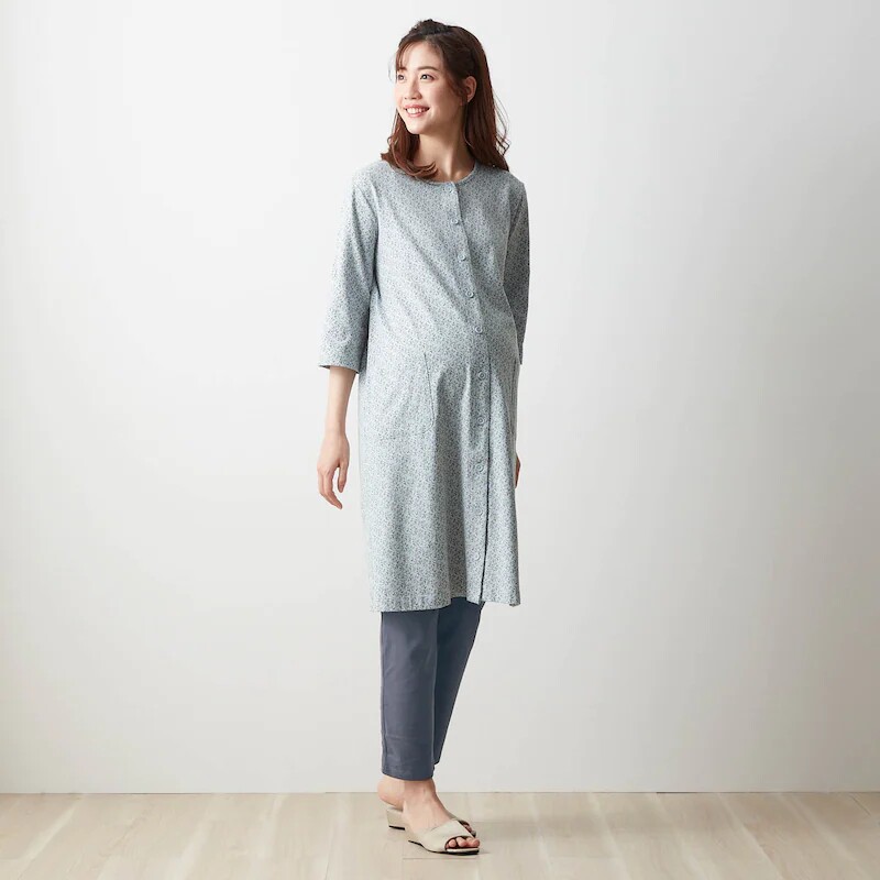 일본 QIANJIA 순수 코튼 꽃 출산 가정 의류 잠옷 산후 엄마 모유 수유 감금 의류 세트