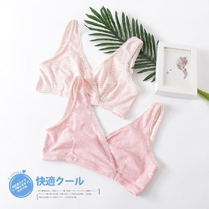 日单无钢托薄款孕妇内衣产后套头背心款哺乳文胸交叉款哺乳胸罩