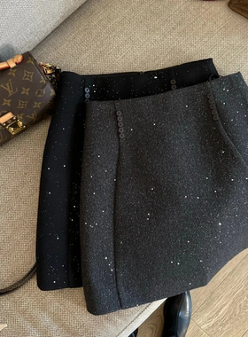 冬日繁星】韩系高级感精致闪闪A字高腰显瘦包臀半身裙年会小裙子