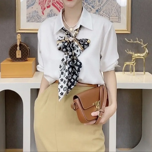 LVΒT丝巾小长条女绑包丝带新款领巾水桶包时尚装饰包带围巾配饰